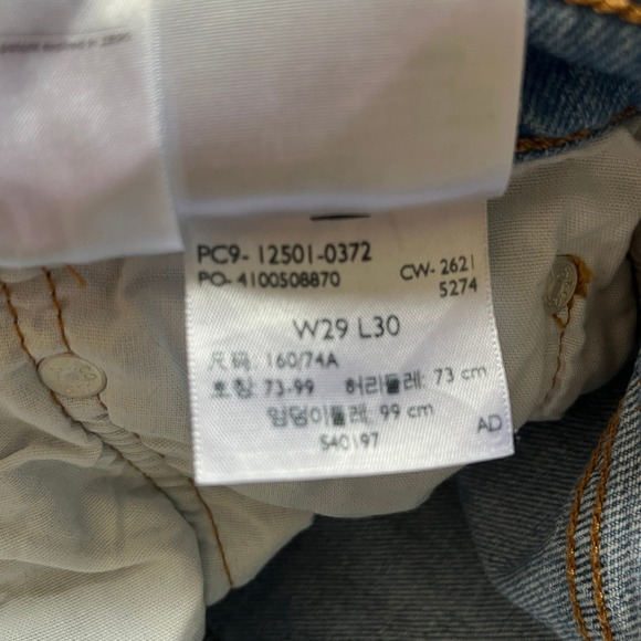 Levi's 501 Jeans Men's 29x30 Blue Denim Straight Leg Button Fly Cotton - Picture 3 of 7